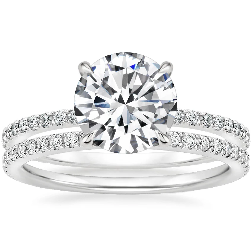 3 carat center round bridal set brilliance IGI certified EF VS  . Eye Clean diamond  handcrafted in 14k gold certified mark