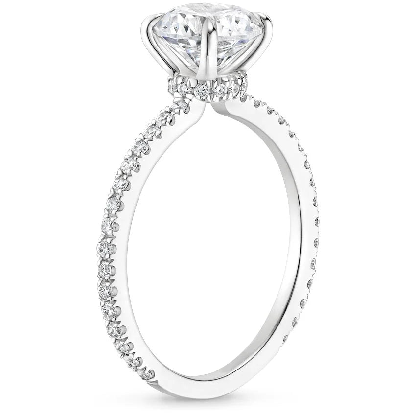 3 carat center round bridal set brilliance IGI certified EF VS  . Eye Clean diamond  handcrafted in 14k gold certified mark