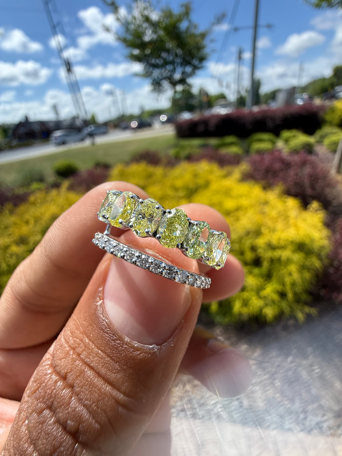 3 carat oval fancy yellow ring  vvs  handcrafted ring made with 14k gold in grown diamond