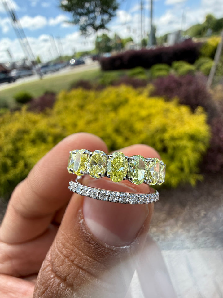 3 carat oval fancy yellow ring  vvs  handcrafted ring made with 14k gold in grown diamond