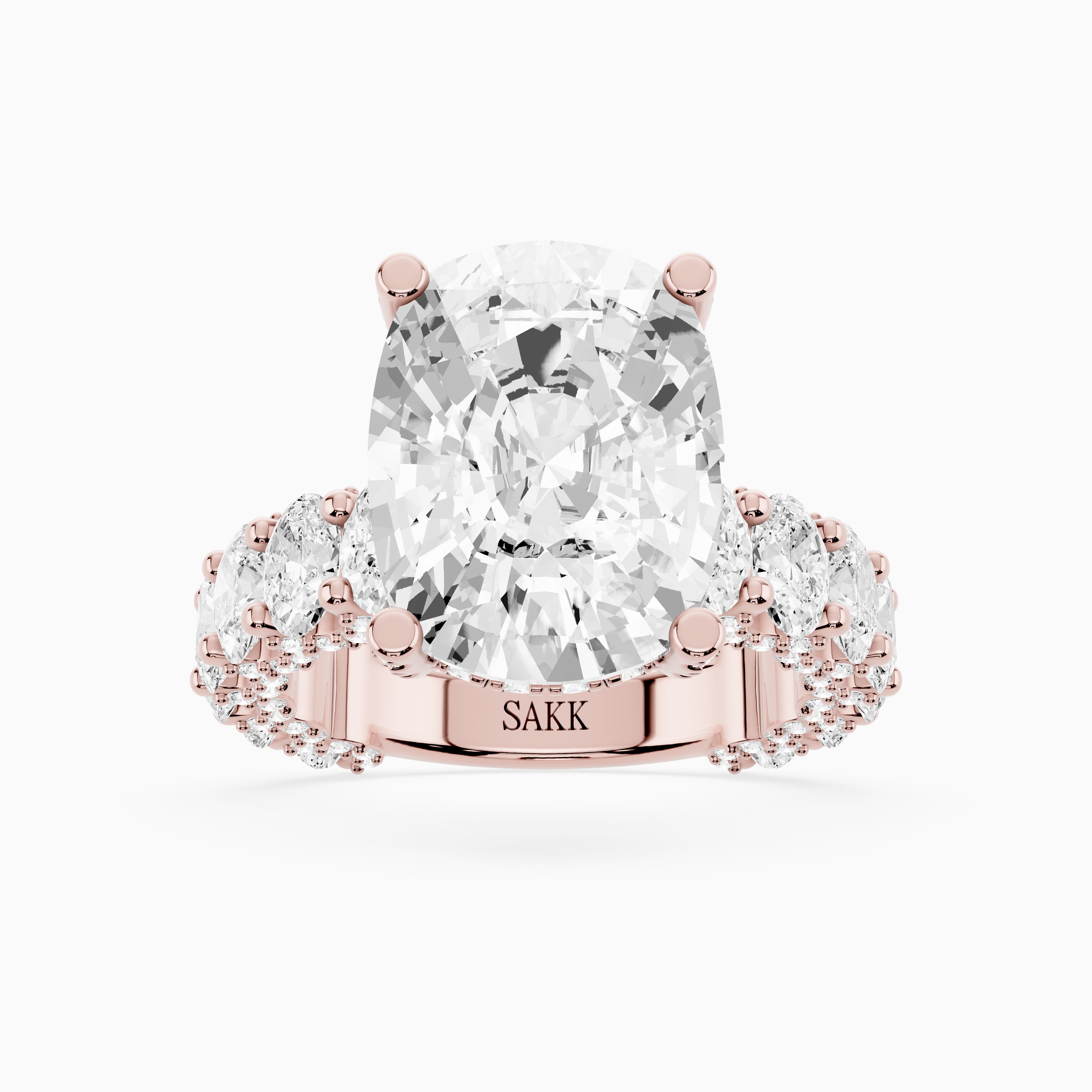 5 carat oval center stone oval   shape in EF VS Eye Clean stone IGI certified diamond engagement ring handcrafted made in 14k gold