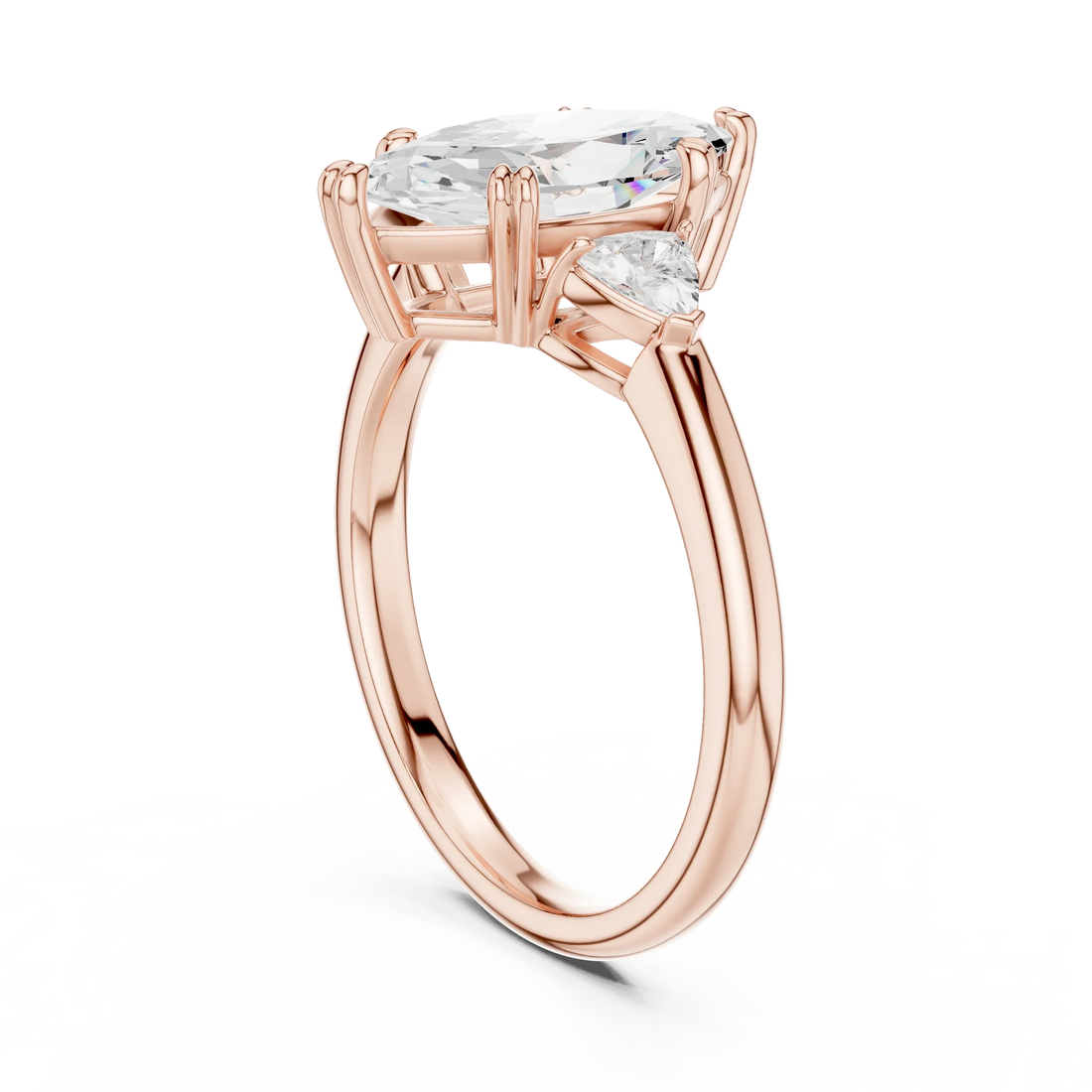 3 carat marquis engagement ring VS1 igi certified  Eye Clean lab grown diamond  , handcrafted in 14k gold