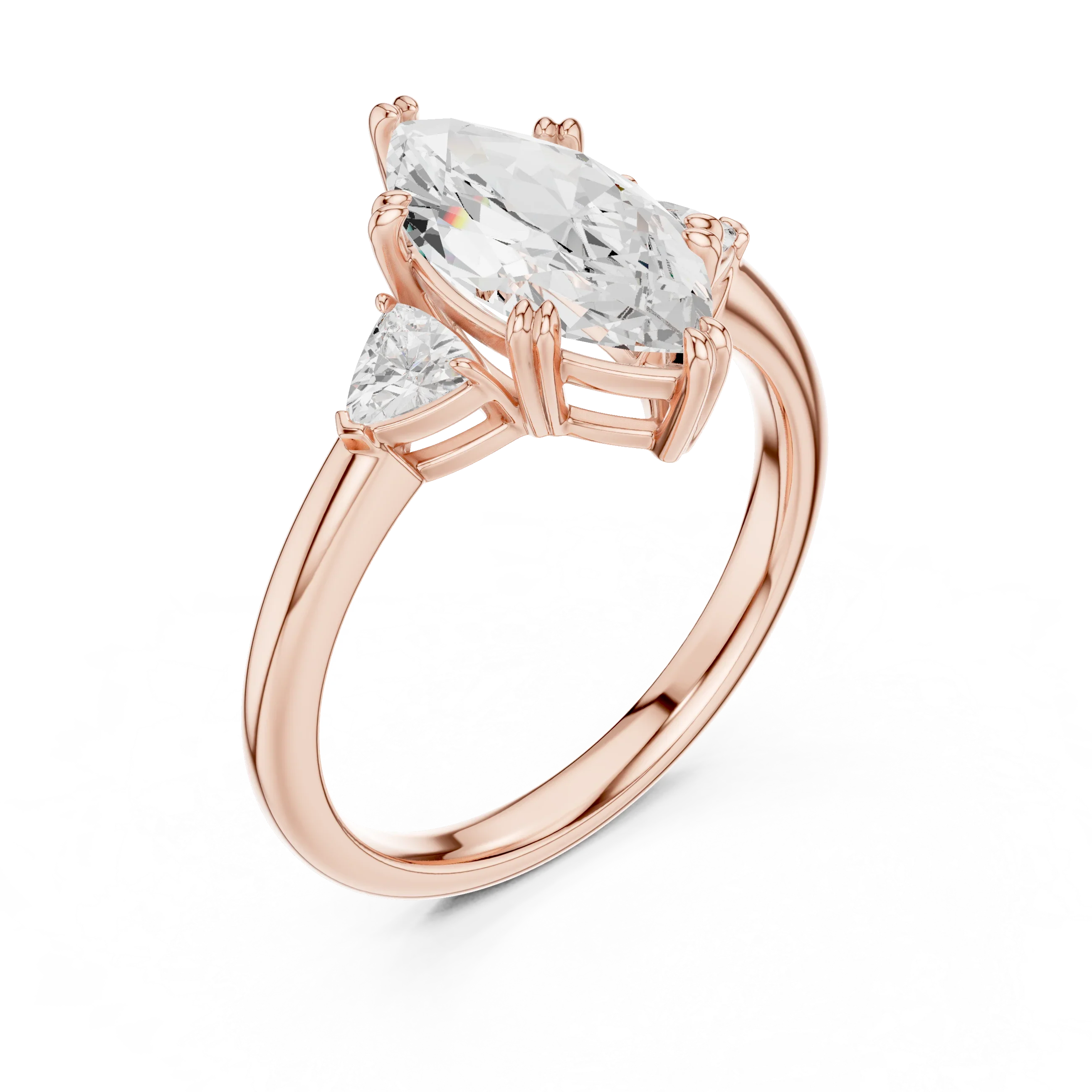 3 carat marquis engagement ring VS1 igi certified  Eye Clean lab grown diamond  , handcrafted in 14k gold