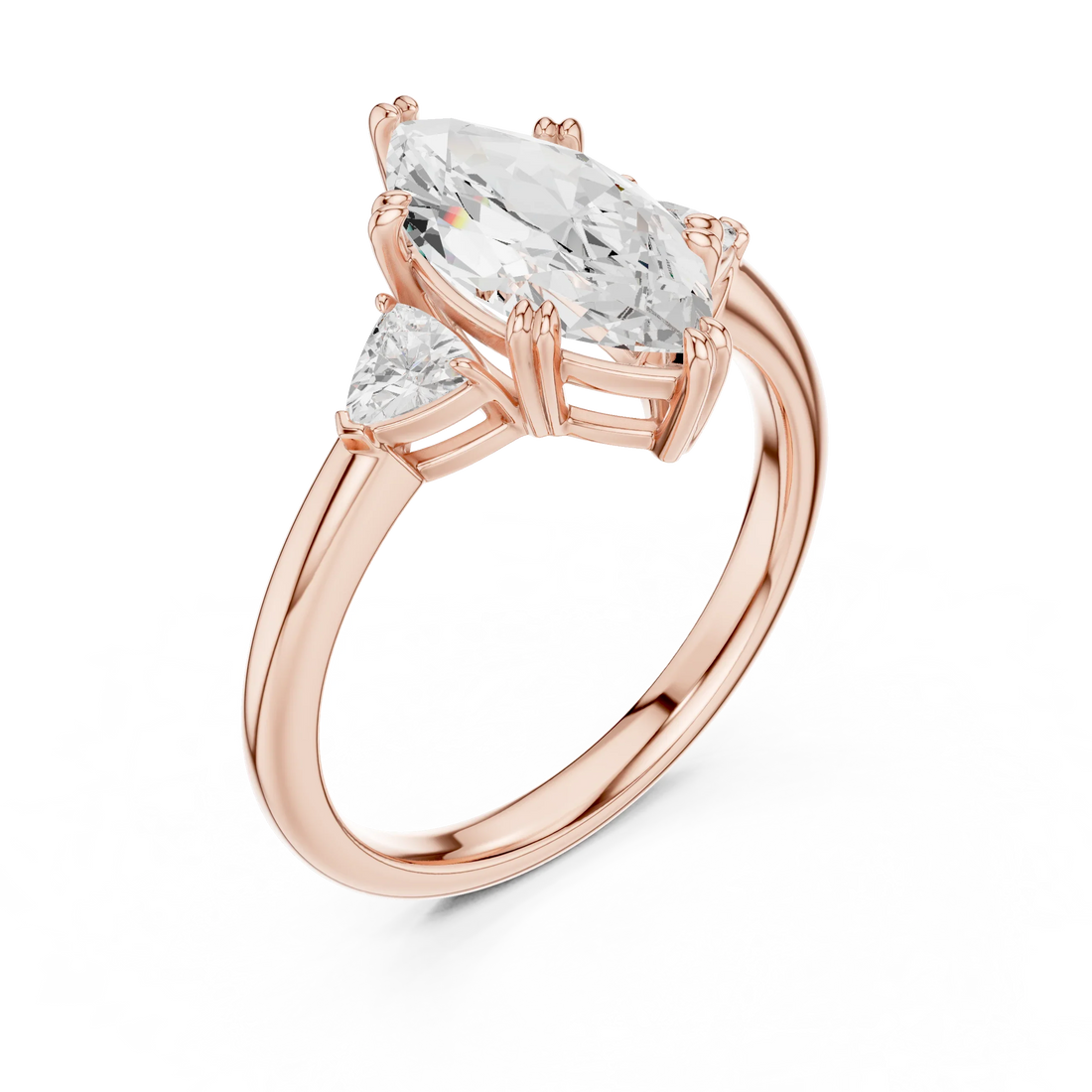 3 carat marquis engagement ring VS1 igi certified  Eye Clean lab grown diamond  , handcrafted in 14k gold