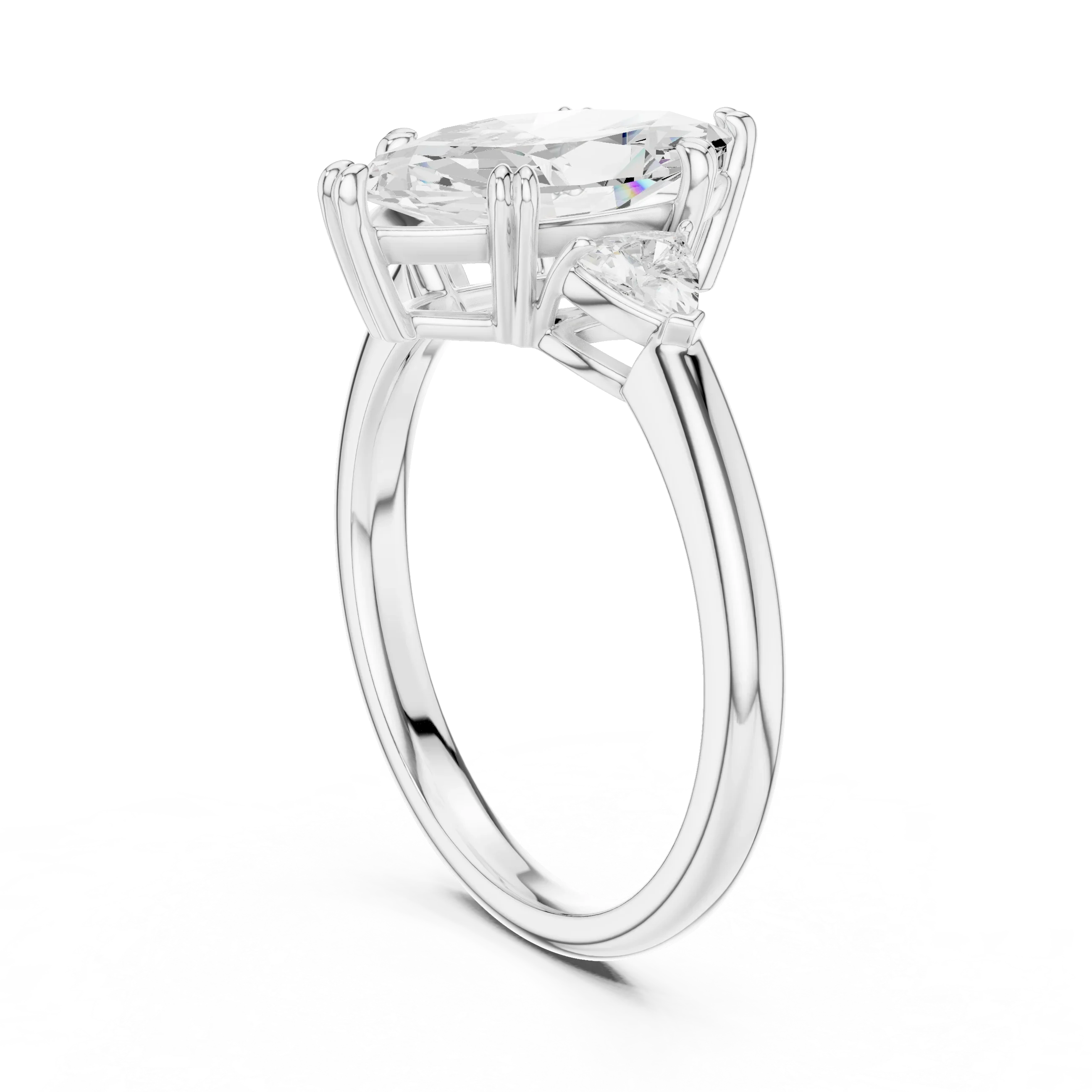 3 carat marquis engagement ring VS1 igi certified  Eye Clean lab grown diamond  , handcrafted in 14k gold
