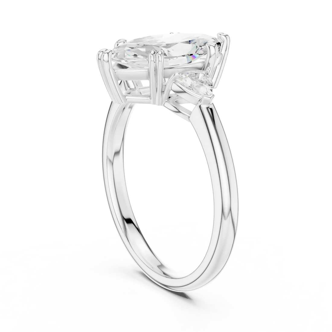 3 carat marquis engagement ring VS1 igi certified  Eye Clean lab grown diamond  , handcrafted in 14k gold
