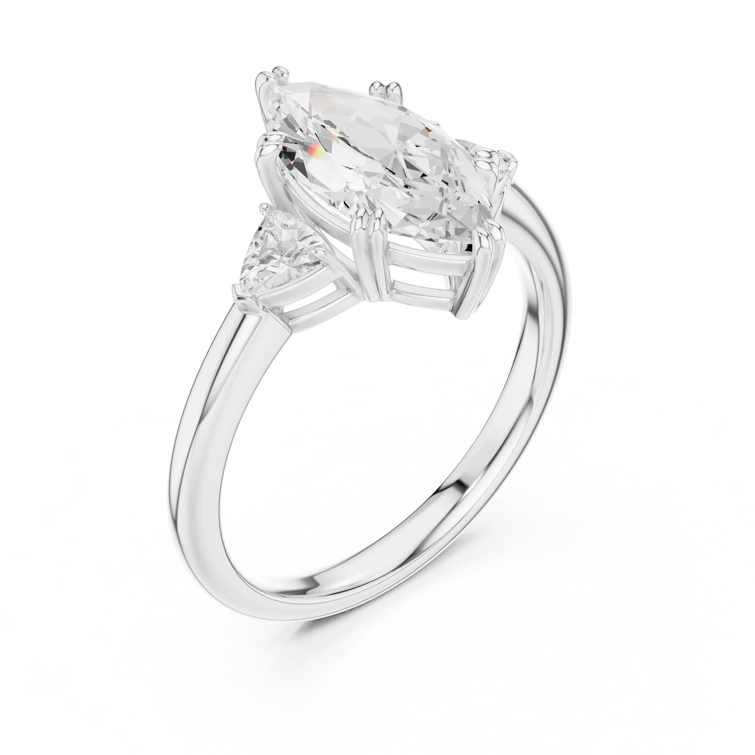 3 carat marquis engagement ring VS1 igi certified  Eye Clean lab grown diamond  , handcrafted in 14k gold