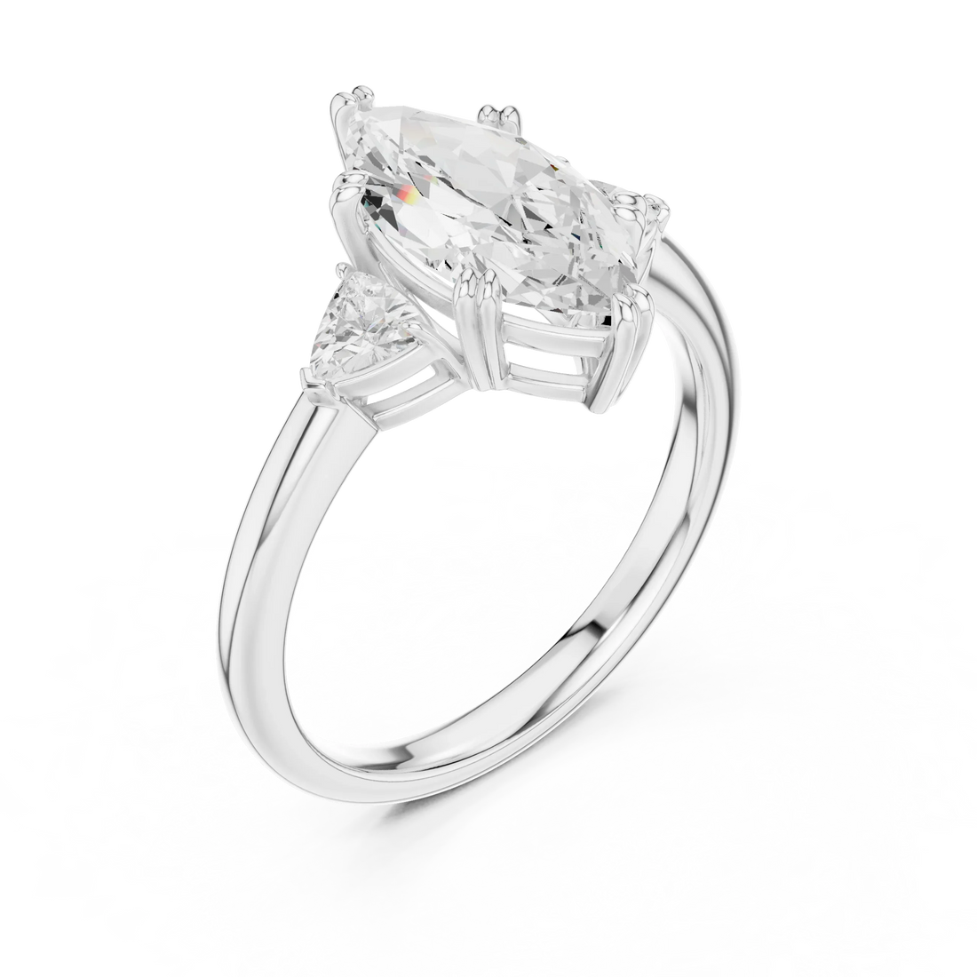 3 carat marquis engagement ring VS1 igi certified  Eye Clean lab grown diamond  , handcrafted in 14k gold