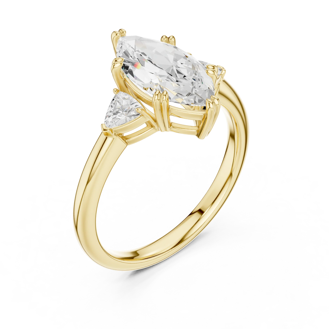 3 carat marquis engagement ring VS1 igi certified  Eye Clean lab grown diamond  , handcrafted in 14k gold