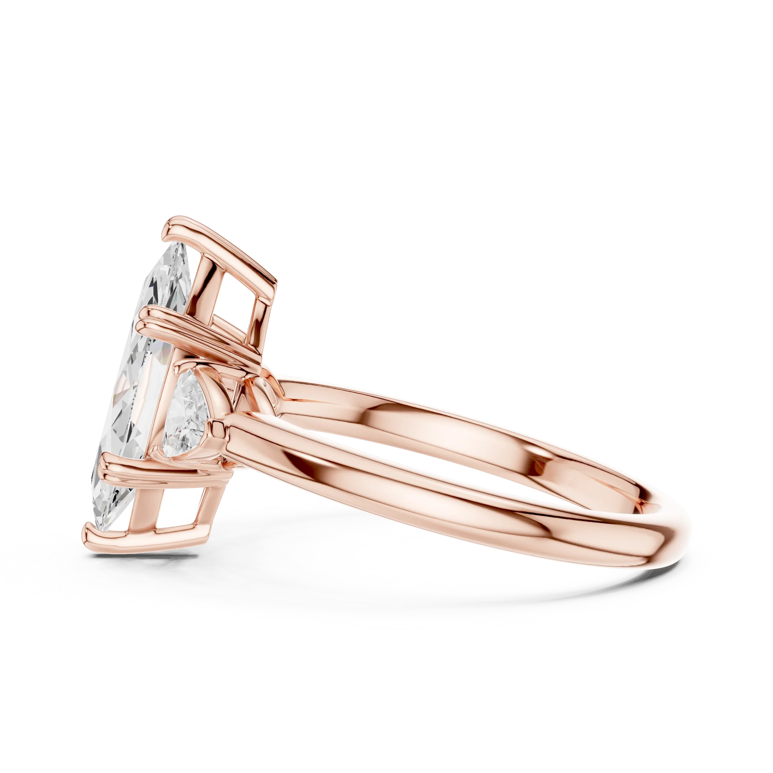 3 carat marquis engagement ring VS1 igi certified  Eye Clean lab grown diamond  , handcrafted in 14k gold