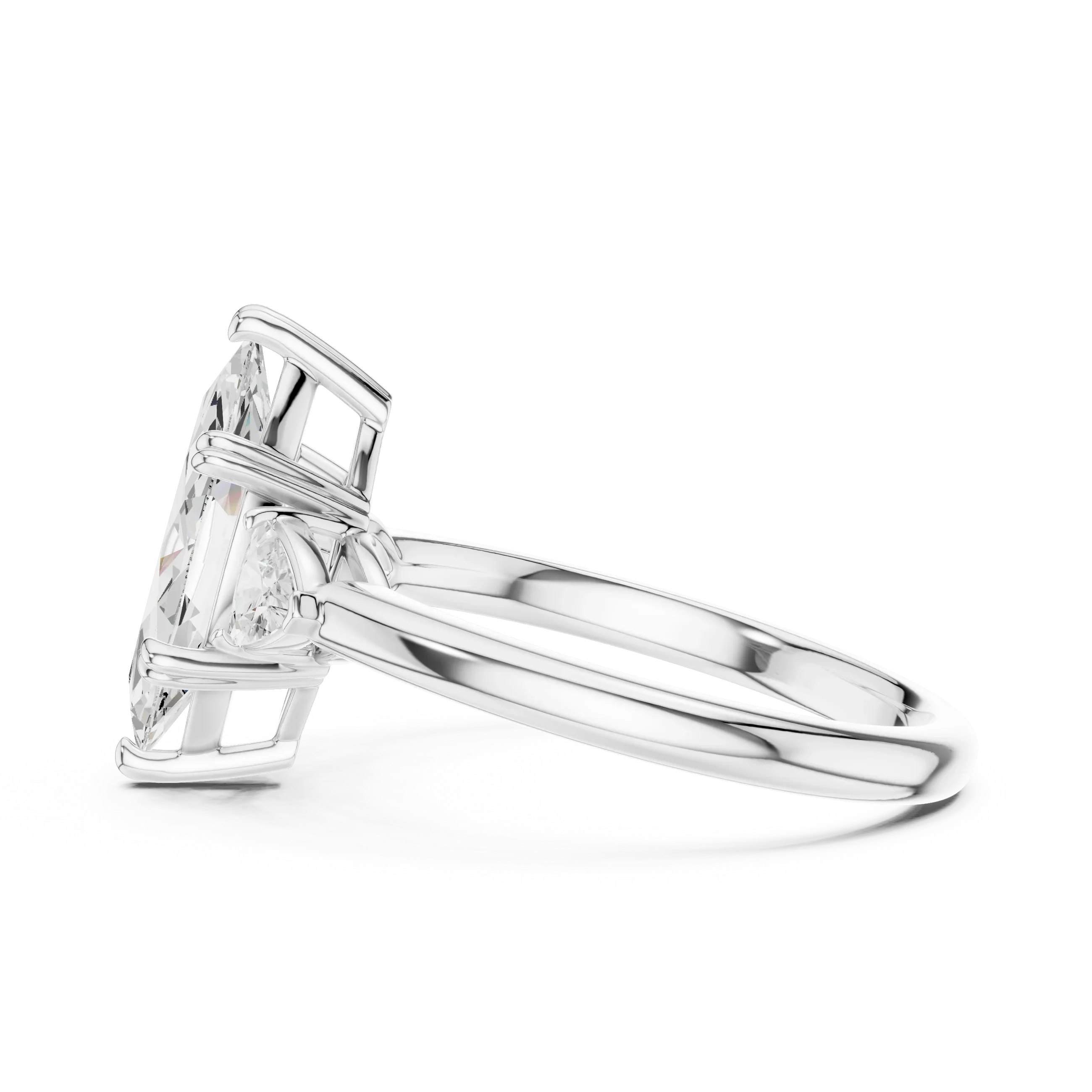 3 carat marquis engagement ring VS1 igi certified  Eye Clean lab grown diamond  , handcrafted in 14k gold