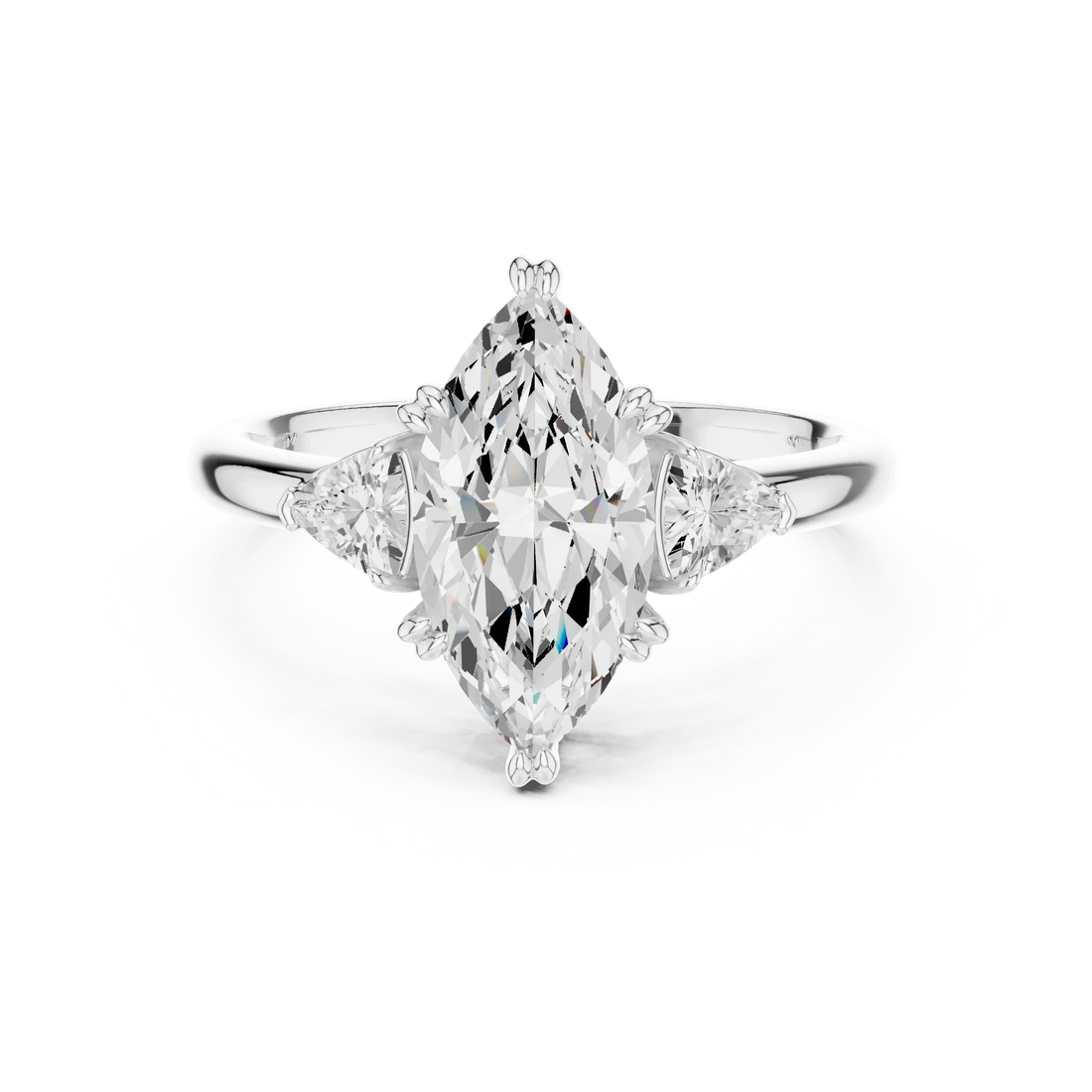 3 carat marquis engagement ring VS1 igi certified  Eye Clean lab grown diamond  , handcrafted in 14k gold
