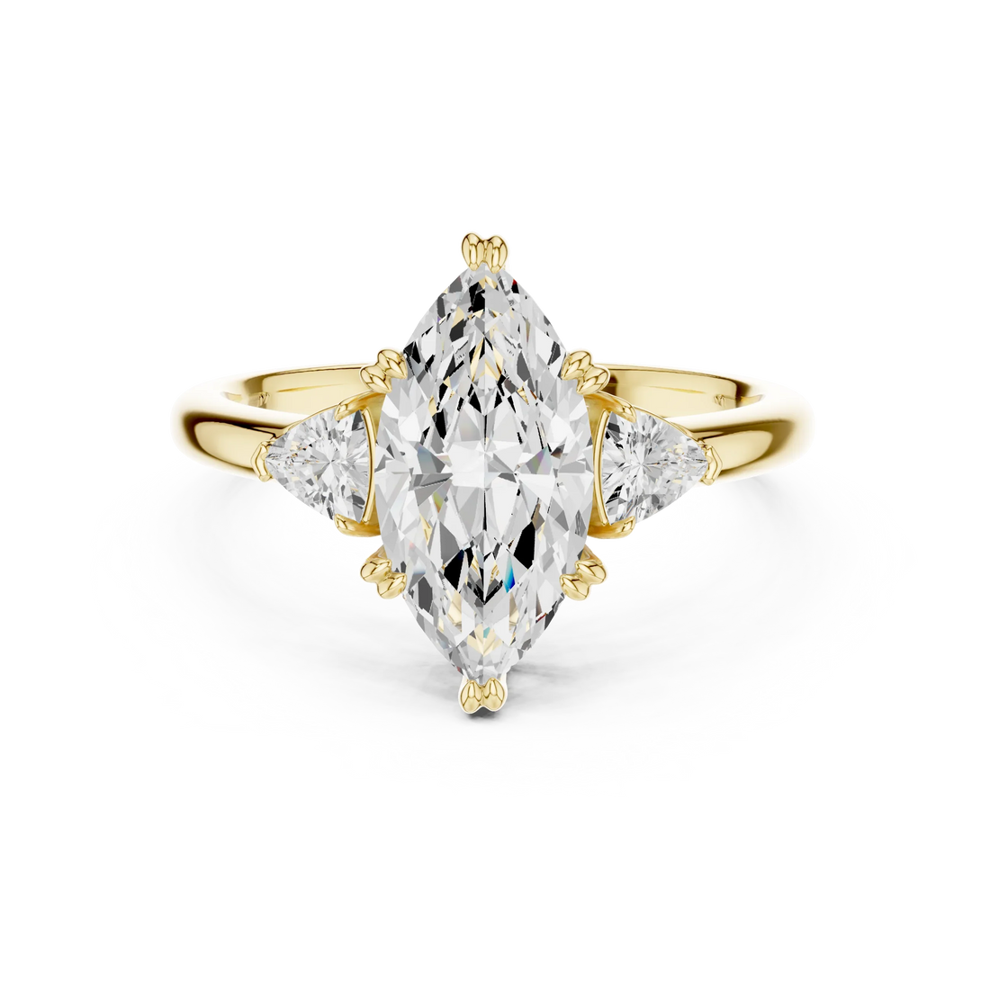 3 carat marquis engagement ring VS1 igi certified  Eye Clean lab grown diamond  , handcrafted in 14k gold