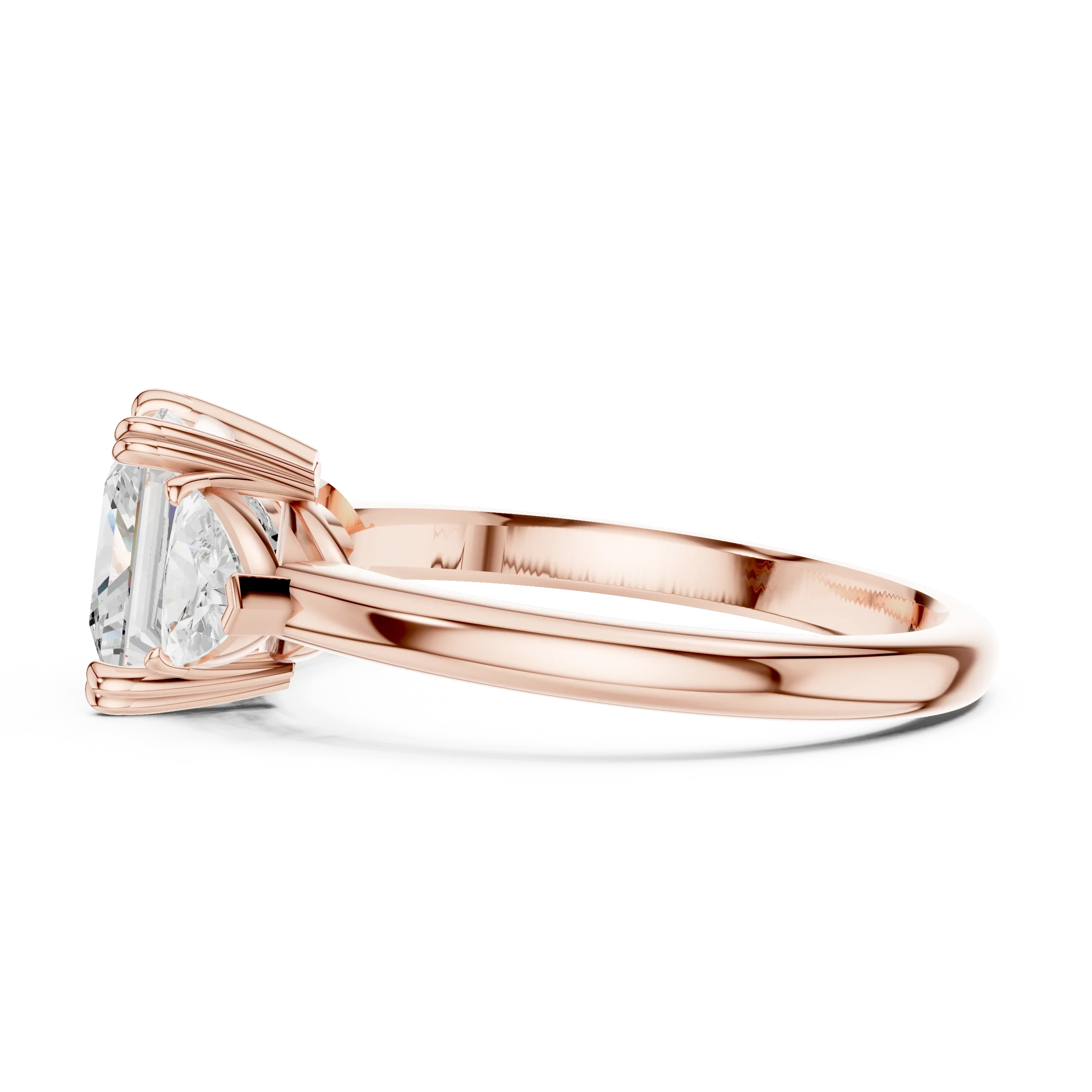 2 carat center stone radiant engagement ring VS1 igi certified  Eye Clean lab grown diamond  , handcrafted in 14k gold
