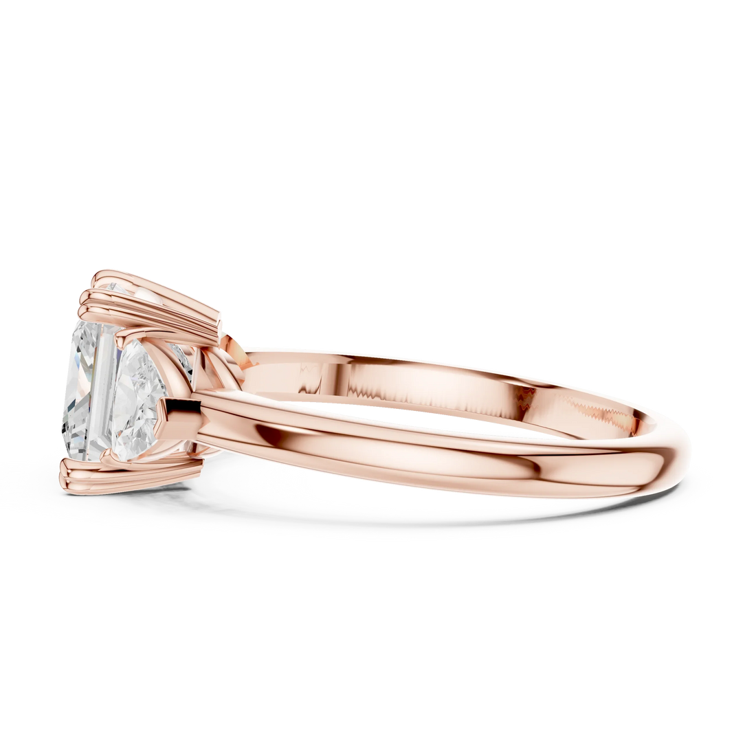 2 carat center stone radiant engagement ring VS1 igi certified  Eye Clean lab grown diamond  , handcrafted in 14k gold