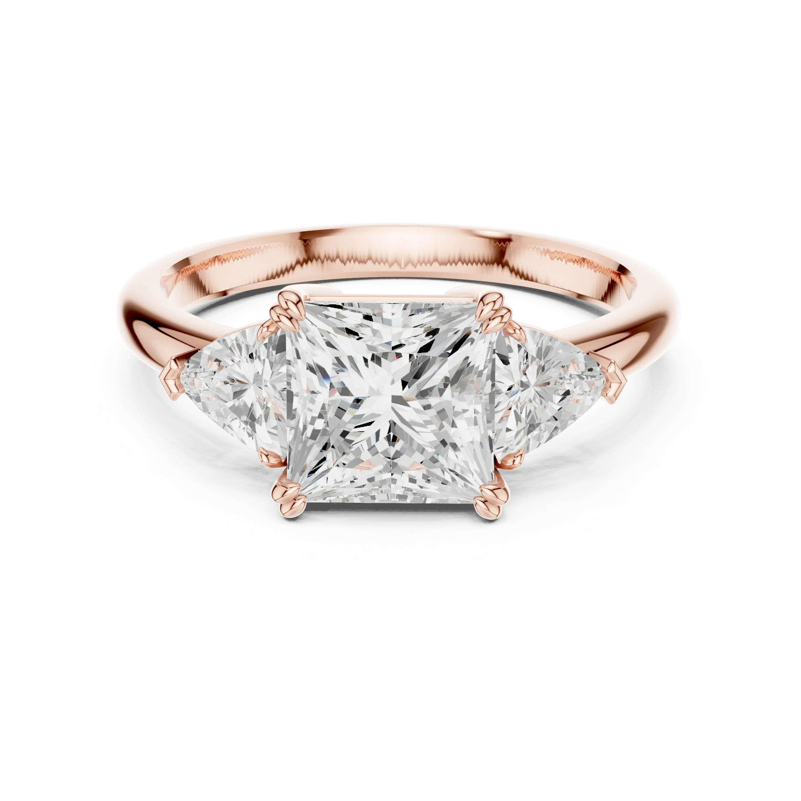 2 carat center stone radiant engagement ring VS1 igi certified  Eye Clean lab grown diamond  , handcrafted in 14k gold