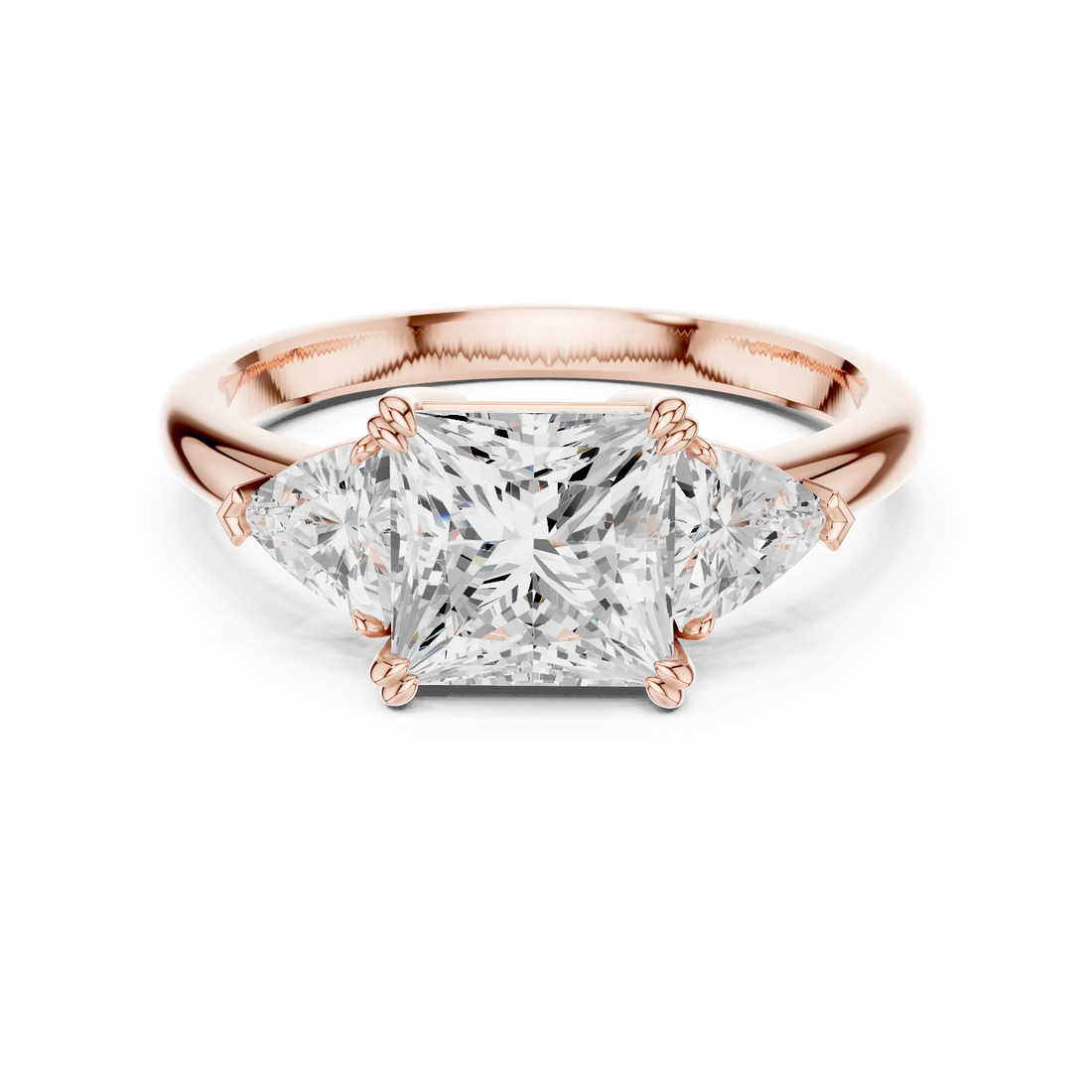 2 carat center stone radiant engagement ring VS1 igi certified  Eye Clean lab grown diamond  , handcrafted in 14k gold
