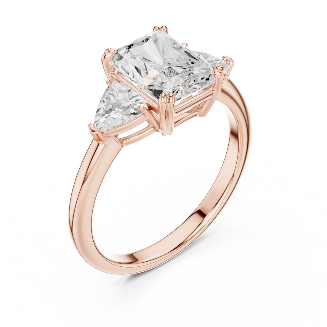 2 carat center stone radiant engagement ring VS1 igi certified  Eye Clean lab grown diamond  , handcrafted in 14k gold