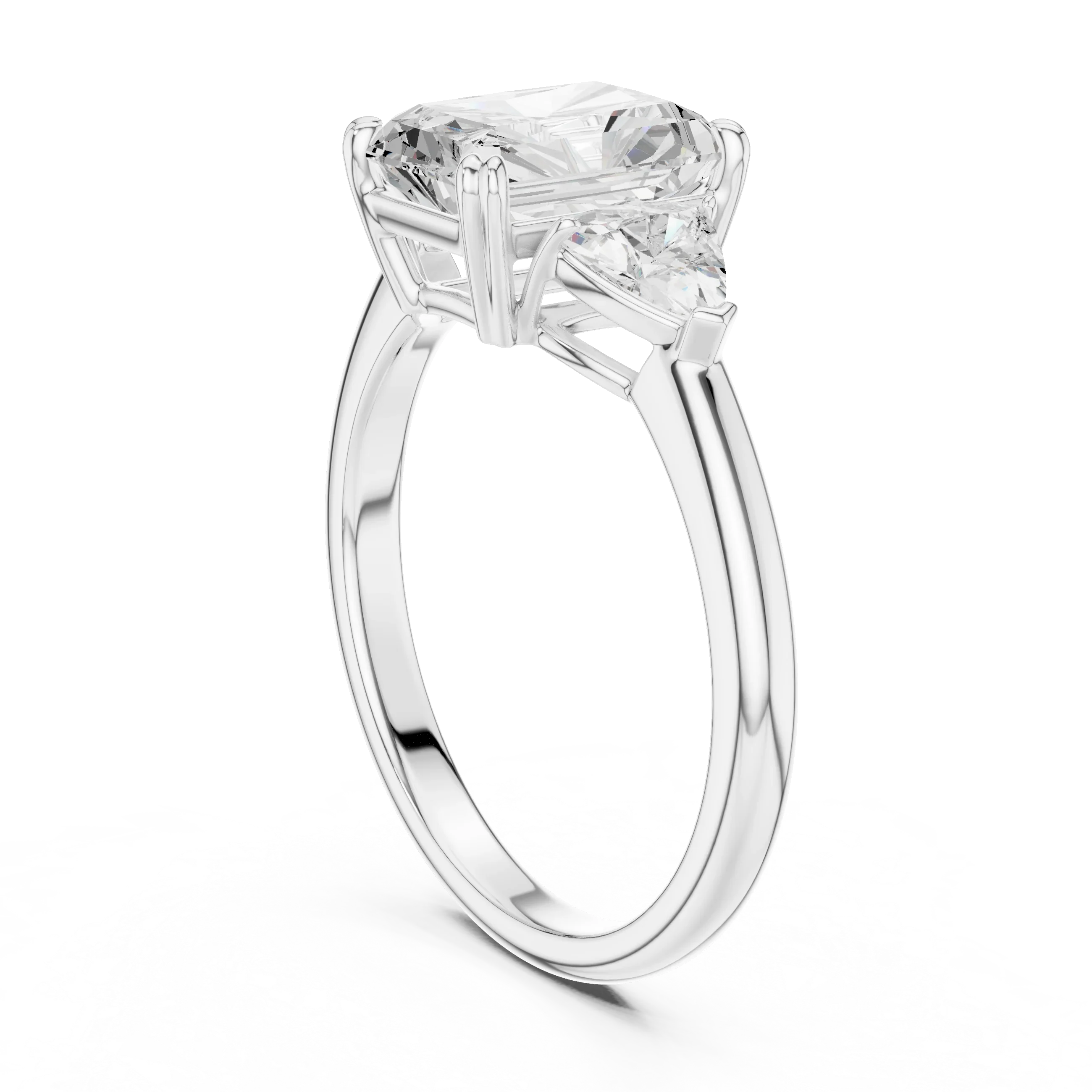 2 carat center stone radiant engagement ring VS1 igi certified  Eye Clean lab grown diamond  , handcrafted in 14k gold