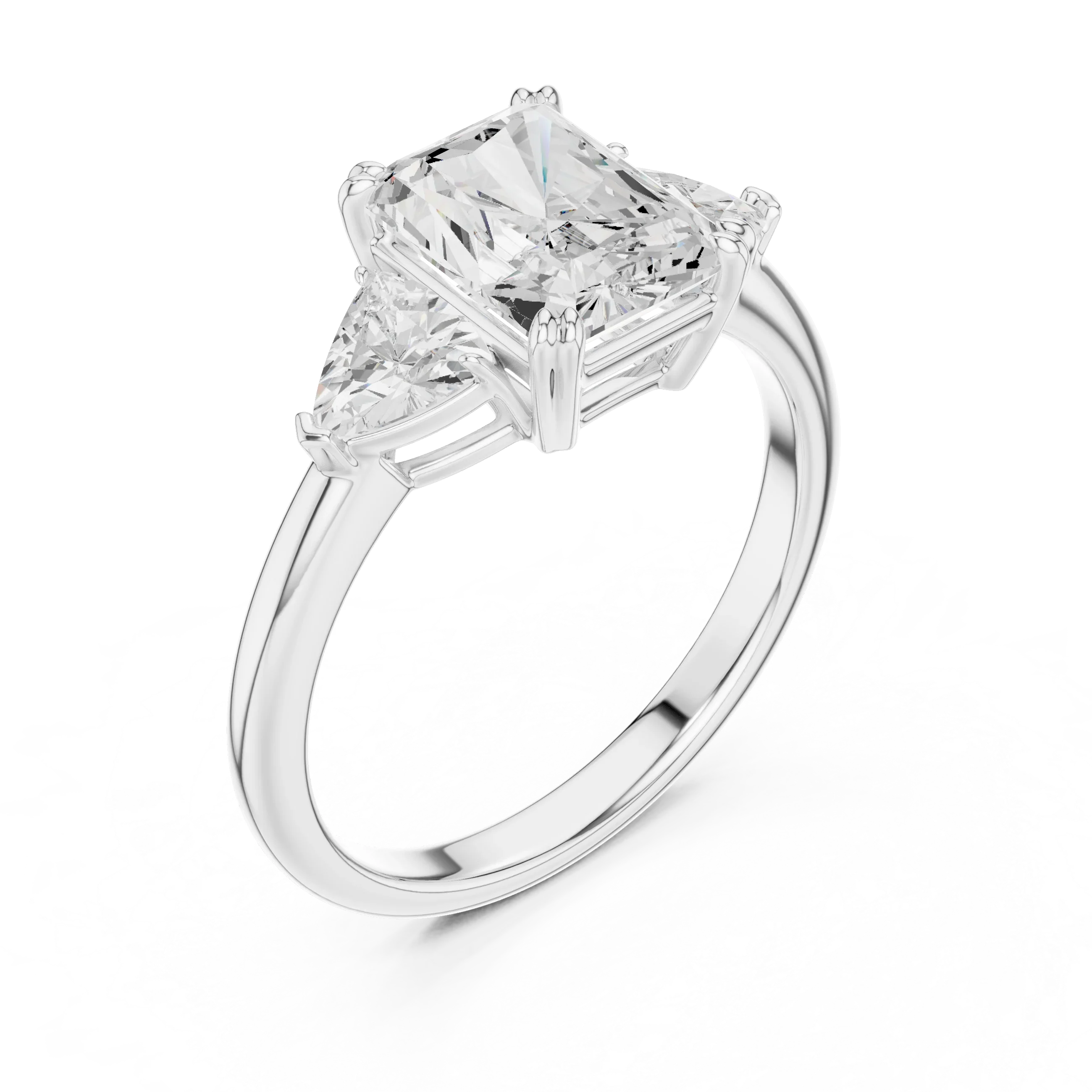 2 carat center stone radiant engagement ring VS1 igi certified  Eye Clean lab grown diamond  , handcrafted in 14k gold