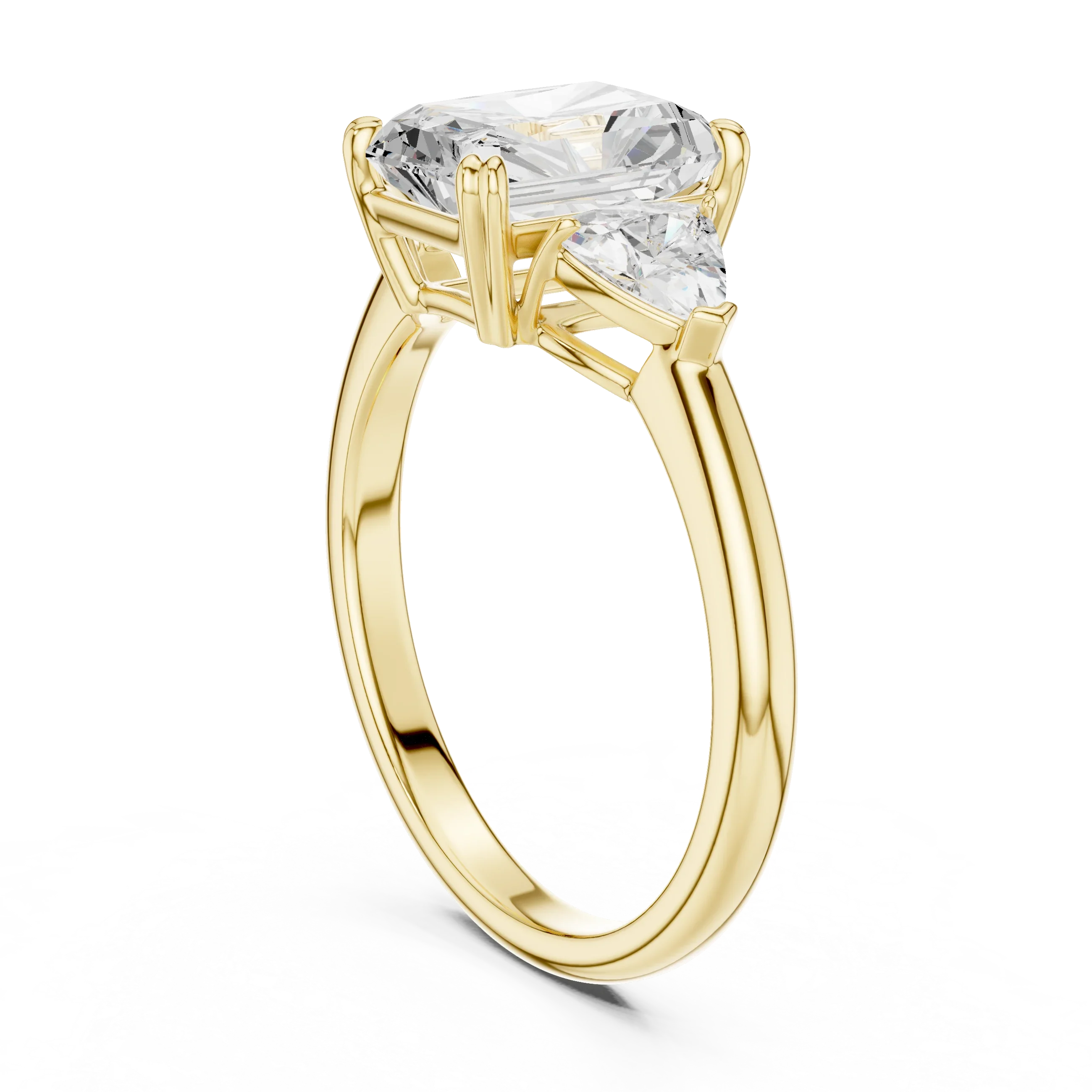 2 carat center stone radiant engagement ring VS1 igi certified  Eye Clean lab grown diamond  , handcrafted in 14k gold