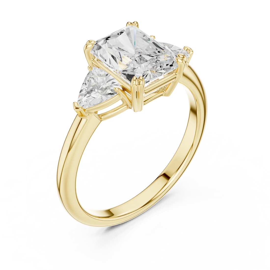 2 carat center stone radiant engagement ring VS1 igi certified  Eye Clean lab grown diamond  , handcrafted in 14k gold