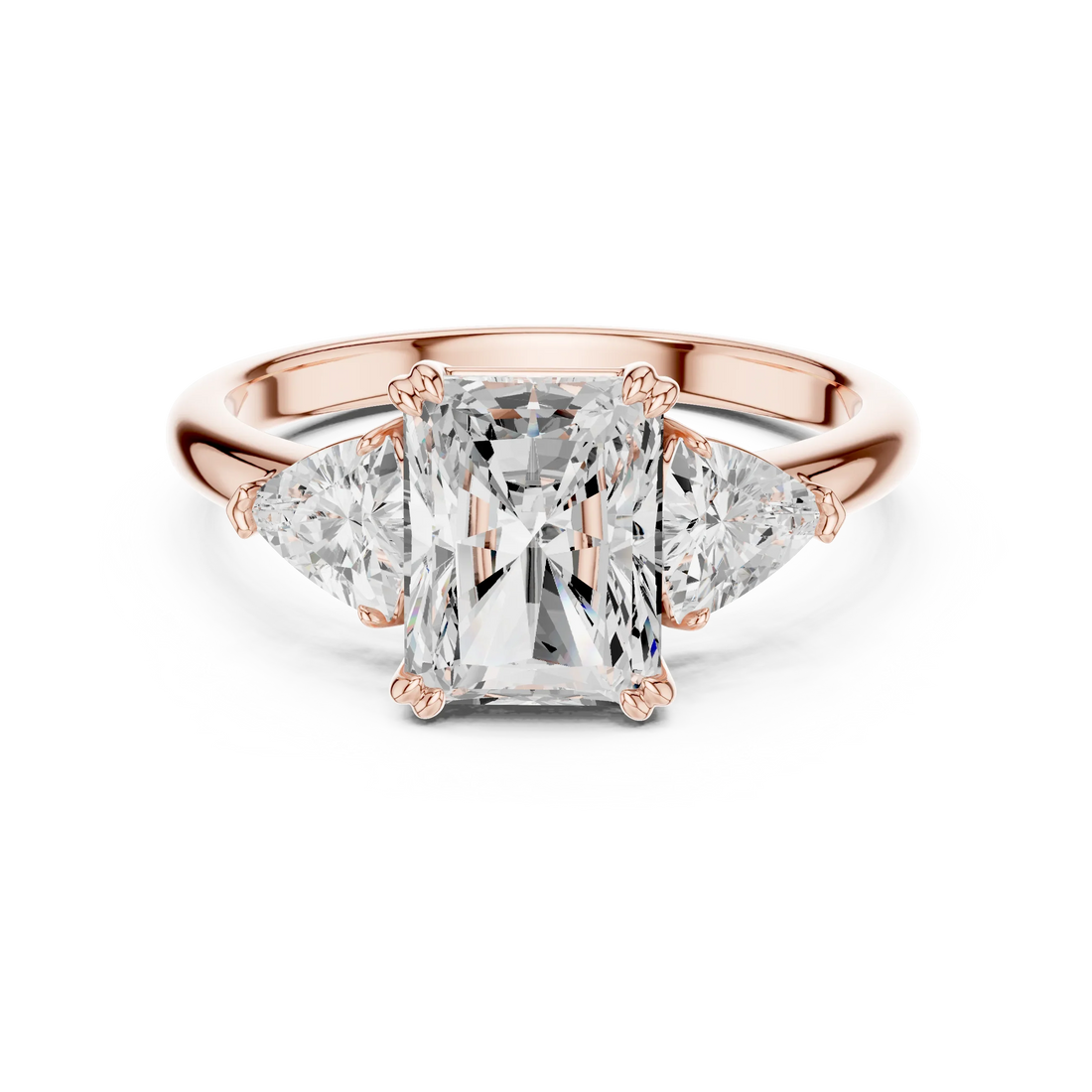 2 carat center stone radiant engagement ring VS1 igi certified  Eye Clean lab grown diamond  , handcrafted in 14k gold
