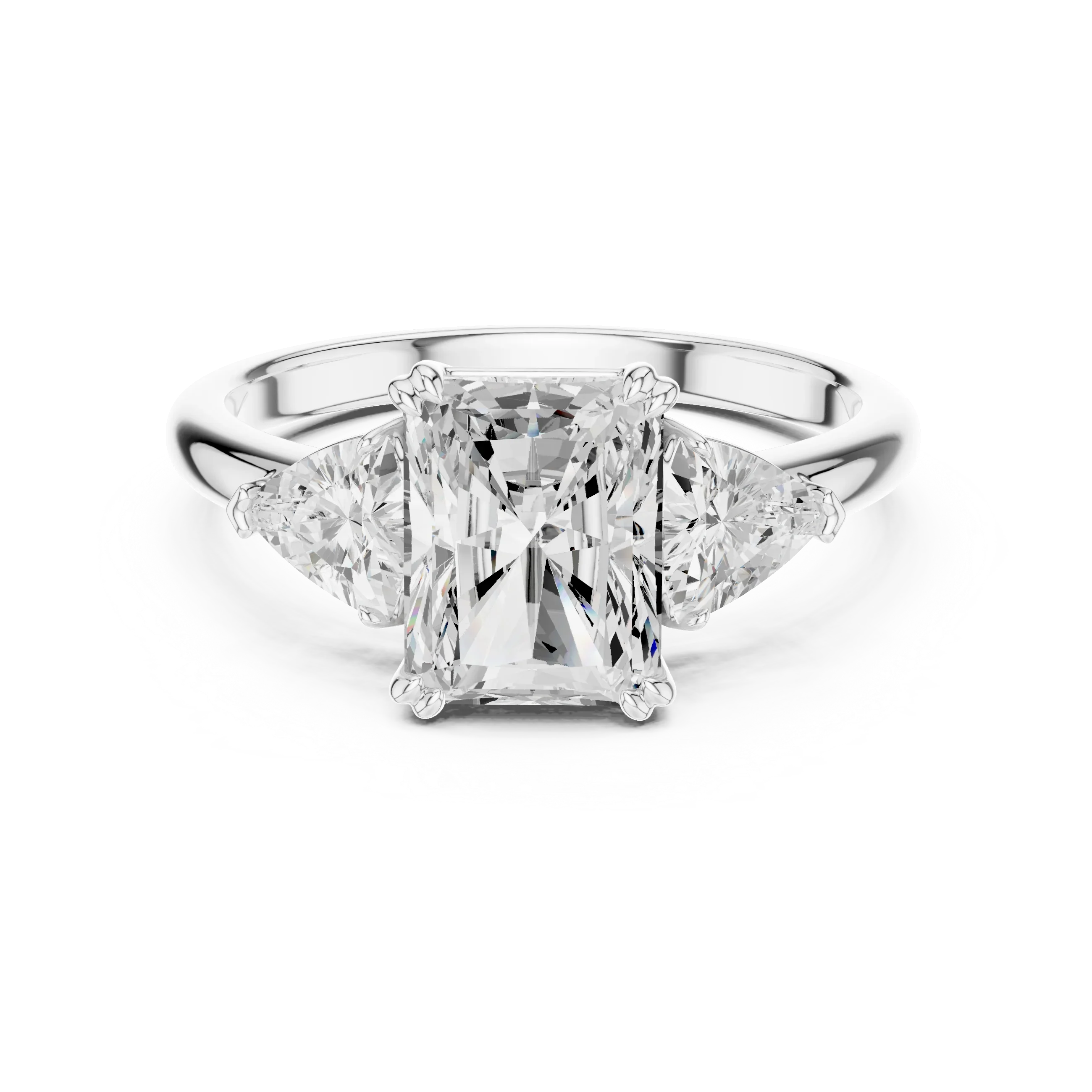 2 carat center stone radiant engagement ring VS1 igi certified  Eye Clean lab grown diamond  , handcrafted in 14k gold