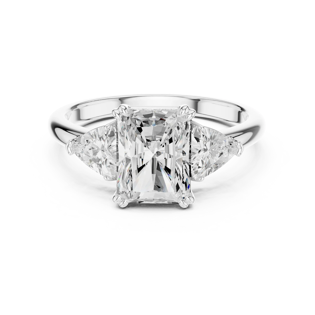 2 carat center stone radiant engagement ring VS1 igi certified  Eye Clean lab grown diamond  , handcrafted in 14k gold