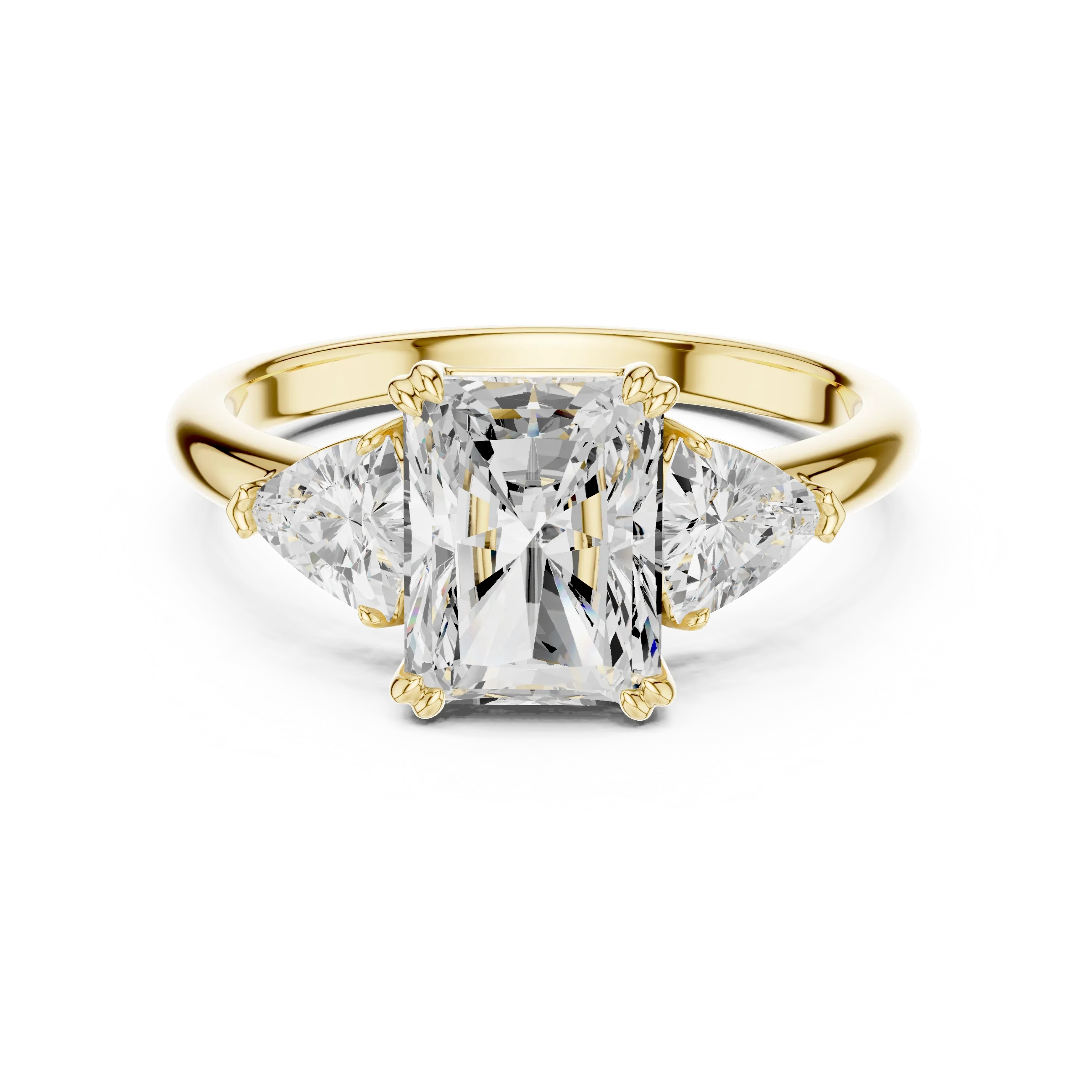 2 carat center stone radiant engagement ring VS1 igi certified  Eye Clean lab grown diamond  , handcrafted in 14k gold