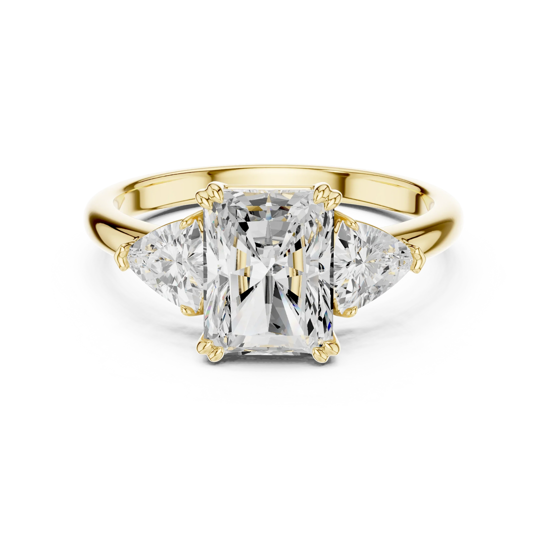 2 carat center stone radiant engagement ring VS1 igi certified  Eye Clean lab grown diamond  , handcrafted in 14k gold
