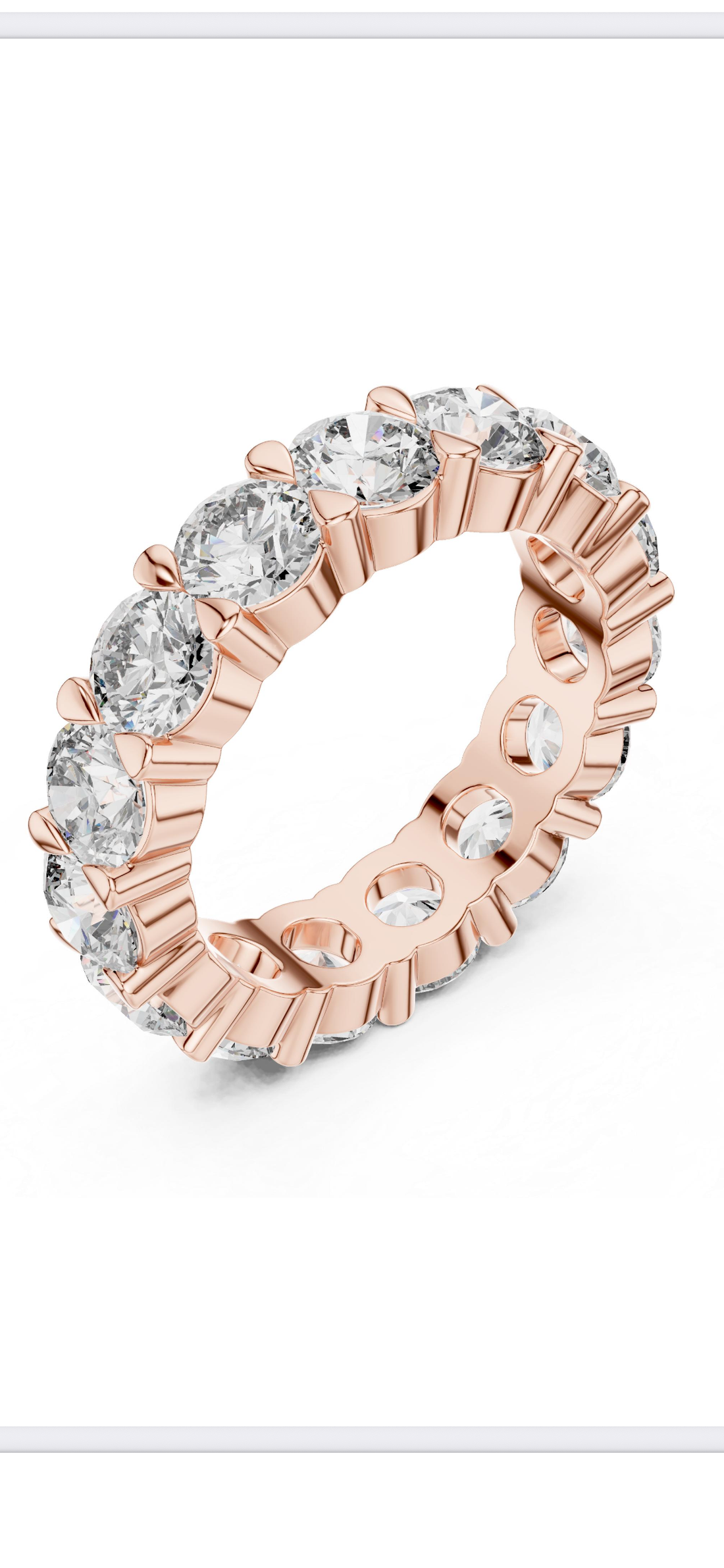 3 carat round engagement eternity band VS1 Eye Clean lab grown diamond  , handcrafted in 14k gold