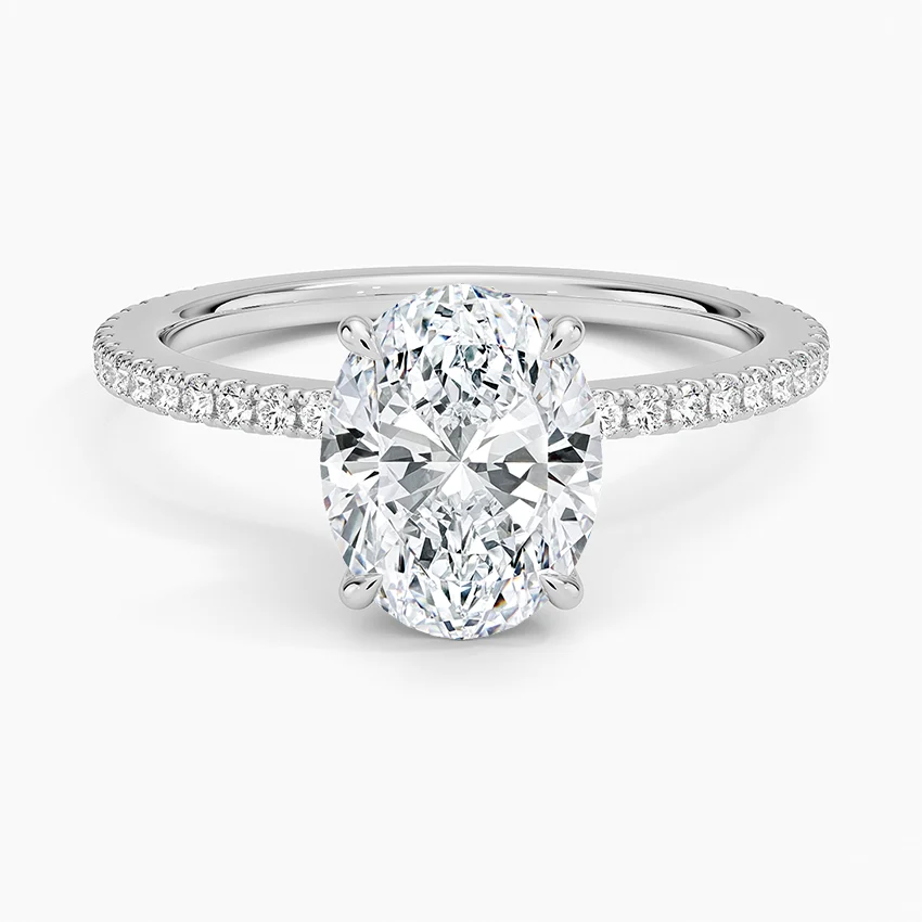 3 carat oval  center stone igi certified EF VS1 engagement ring handcrafted in 14k gold
