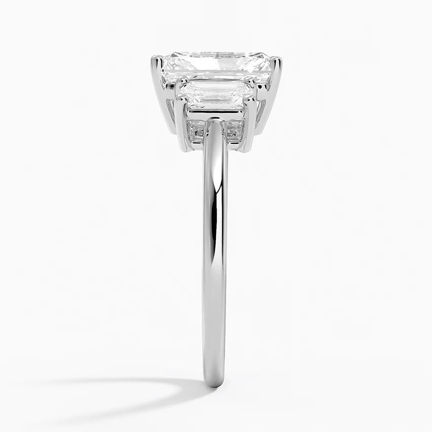 3 carat radiant center stone igi certified EF VS1 total 4 carat ring handcrafted in 14k gold, IGI certified