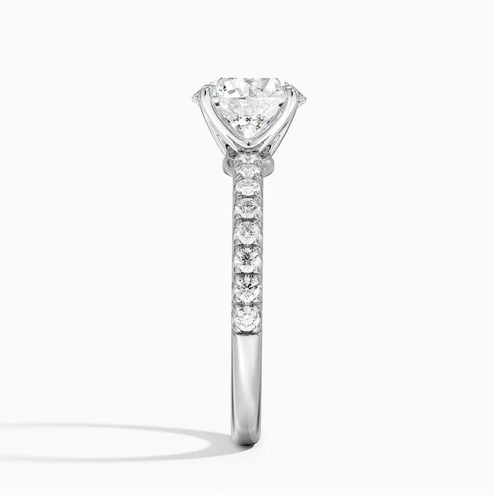 3 carat round brilliance center stone igi certified EF VS1 handcrafted  in 14k gold, IGI certified
