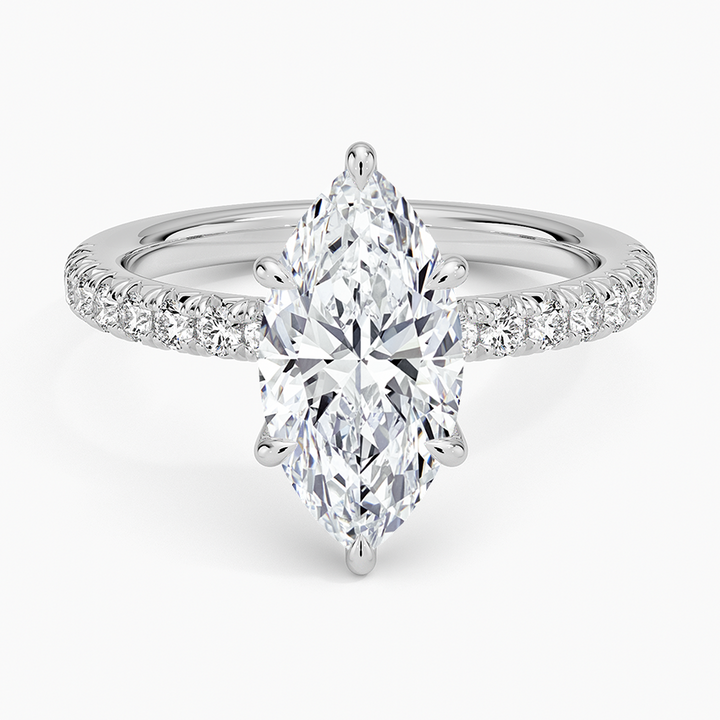 3 carat marquise  center stone igi certified EF VS1 handcrafted  in 14k gold, IGI certification