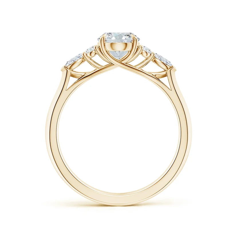 3 carat oval center stone igi certified EF VS engagement ring cone with igi certified diamond handcrafted in 14k gold