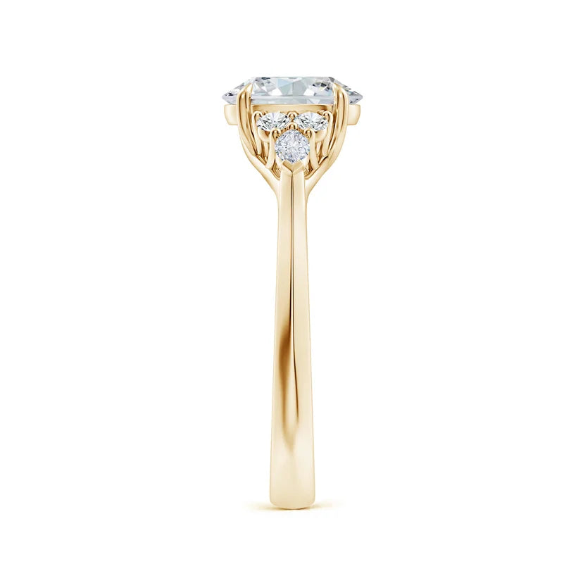 3 carat oval center stone igi certified EF VS engagement ring cone with igi certified diamond handcrafted in 14k gold