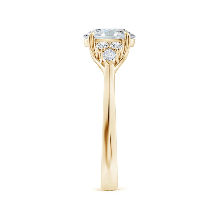 3 carat oval center stone igi certified EF VS engagement ring cone with igi certified diamond handcrafted in 14k gold