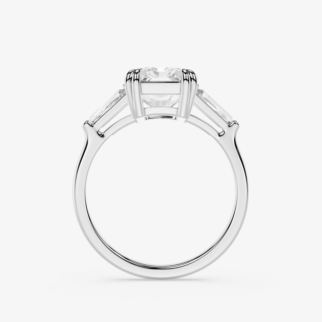 3 carat center stone radiant EF  VS . Eye Clean stone IGI certified diamond ,, handcrafted made in 14k gold