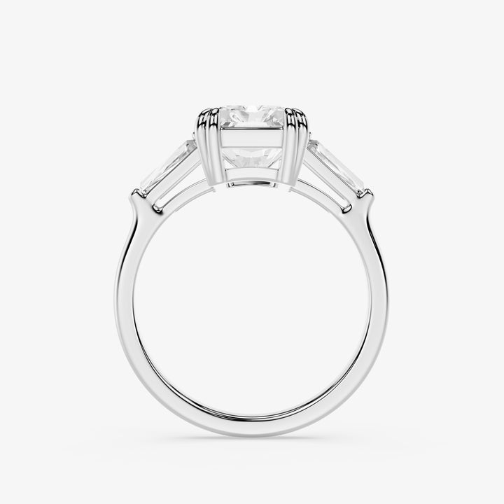 3 carat center stone radiant EF  VS . Eye Clean stone IGI certified diamond ,, handcrafted made in 14k gold