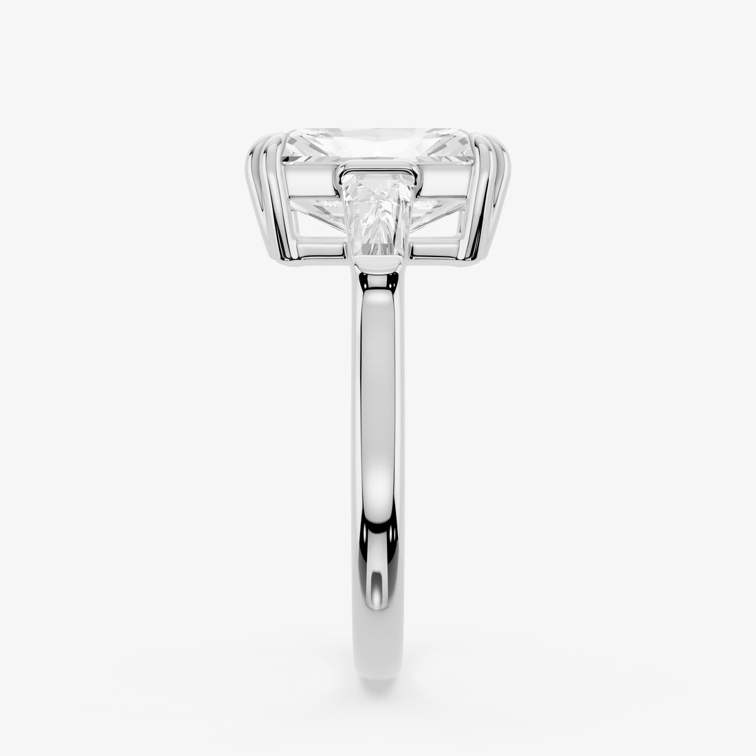 3 carat center stone radiant EF  VS . Eye Clean stone IGI certified diamond ,, handcrafted made in 14k gold