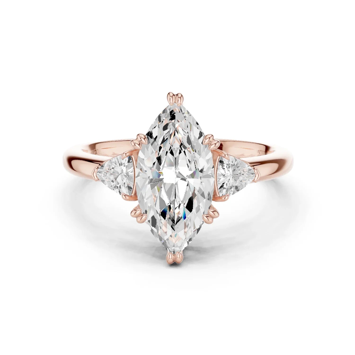 3 carat marquis engagement ring VS1 igi certified  Eye Clean lab grown diamond  , handcrafted in 14k gold