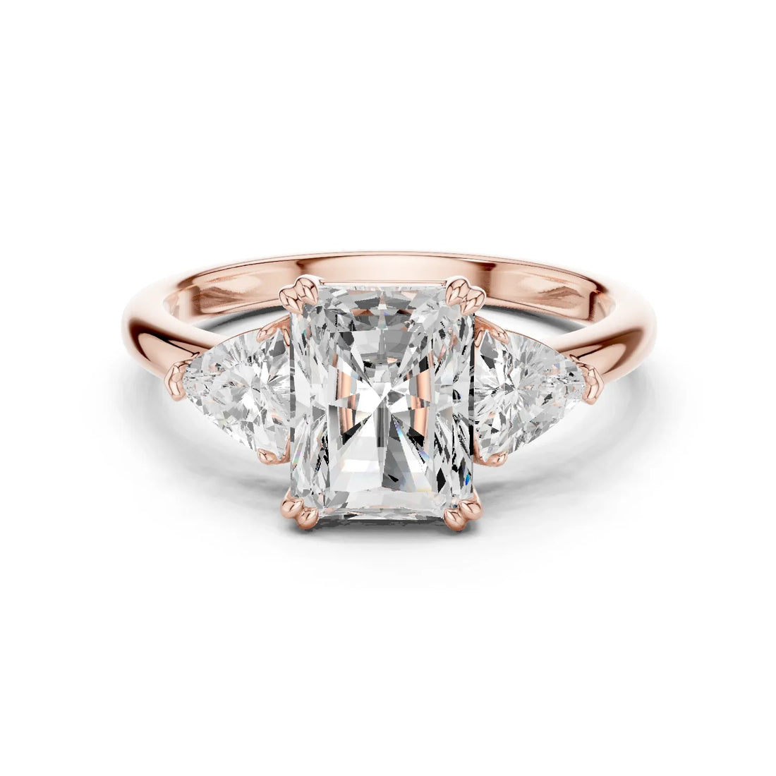 2 carat center stone radiant engagement ring VS1 igi certified  Eye Clean lab grown diamond  , handcrafted in 14k gold