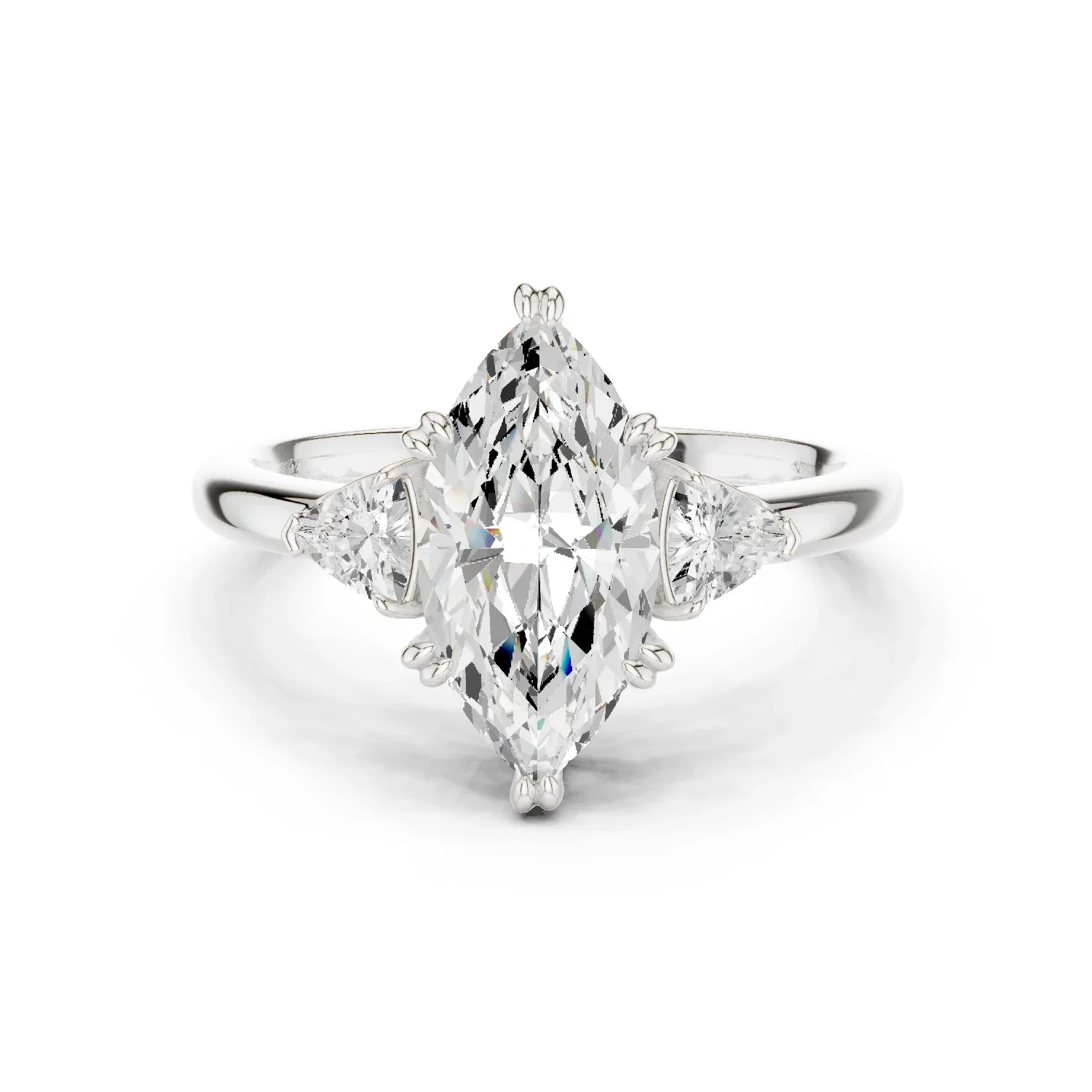 3 carat marquis engagement ring VS1 igi certified  Eye Clean lab grown diamond  , handcrafted in 14k gold