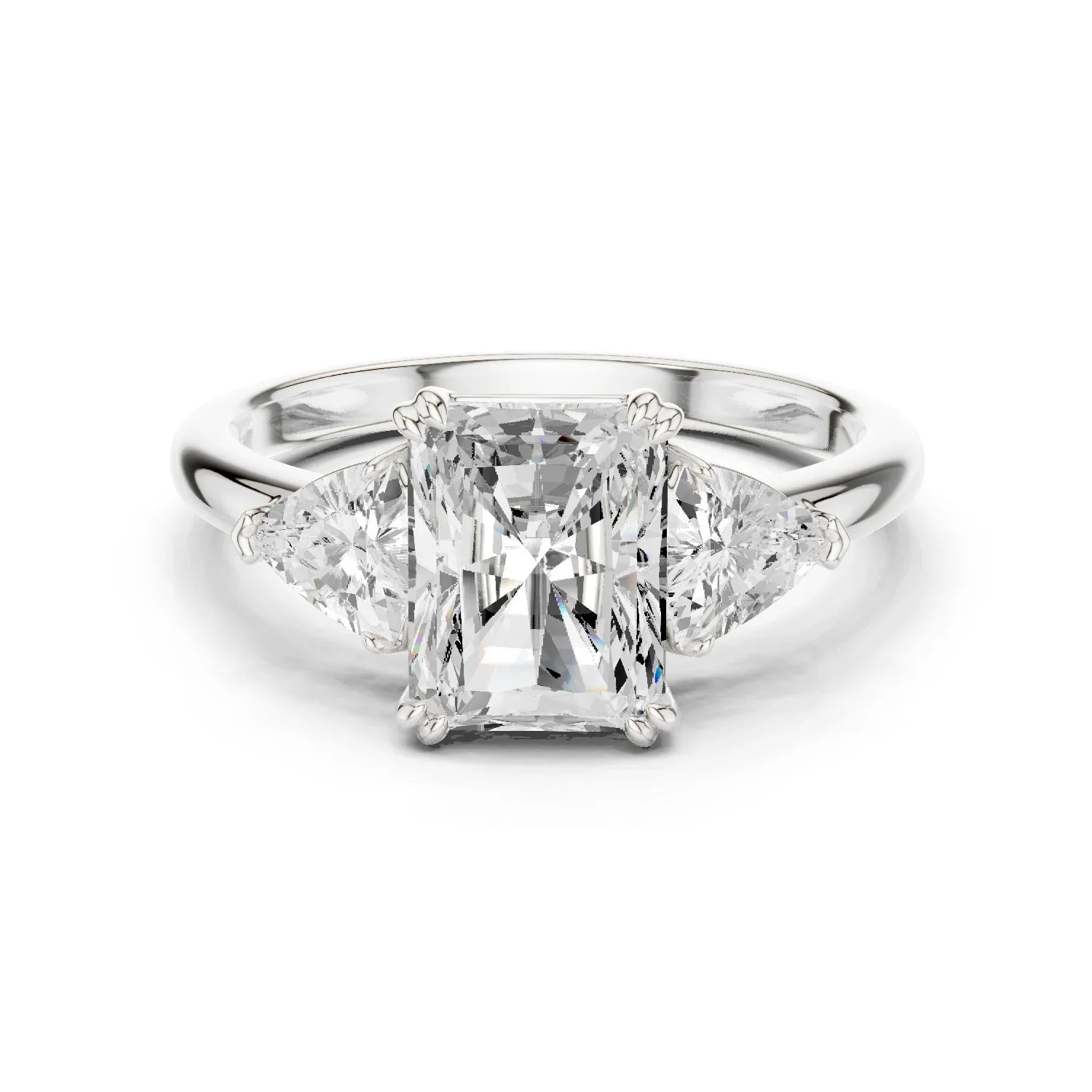 2 carat center stone radiant engagement ring VS1 igi certified  Eye Clean lab grown diamond  , handcrafted in 14k gold