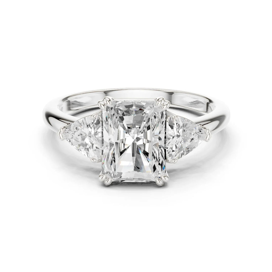 2 carat center stone radiant engagement ring VS1 igi certified  Eye Clean lab grown diamond  , handcrafted in 14k gold