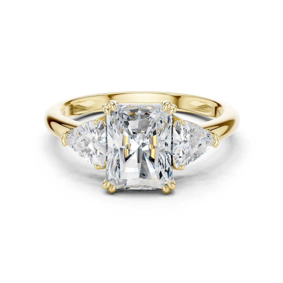 2 carat center stone radiant engagement ring VS1 igi certified  Eye Clean lab grown diamond  , handcrafted in 14k gold