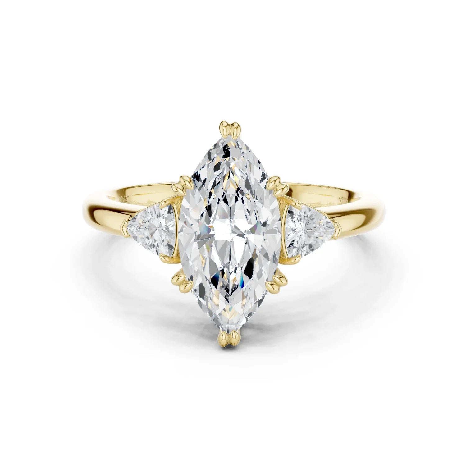 3 carat marquis engagement ring VS1 igi certified  Eye Clean lab grown diamond  , handcrafted in 14k gold