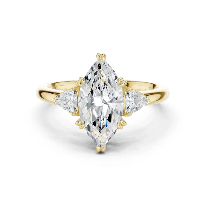 3 carat marquis engagement ring VS1 igi certified  Eye Clean lab grown diamond  , handcrafted in 14k gold